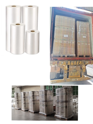 18 mic Pro Coating Transparent Gloss Lamination Film cho túi trưng bày / phương tiện truyền thông giấy