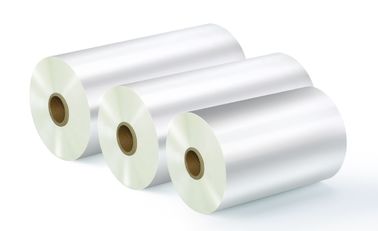 Trắng BOPP nhiệt cán phim với keo / 15mic rõ ràng Laminate Roll